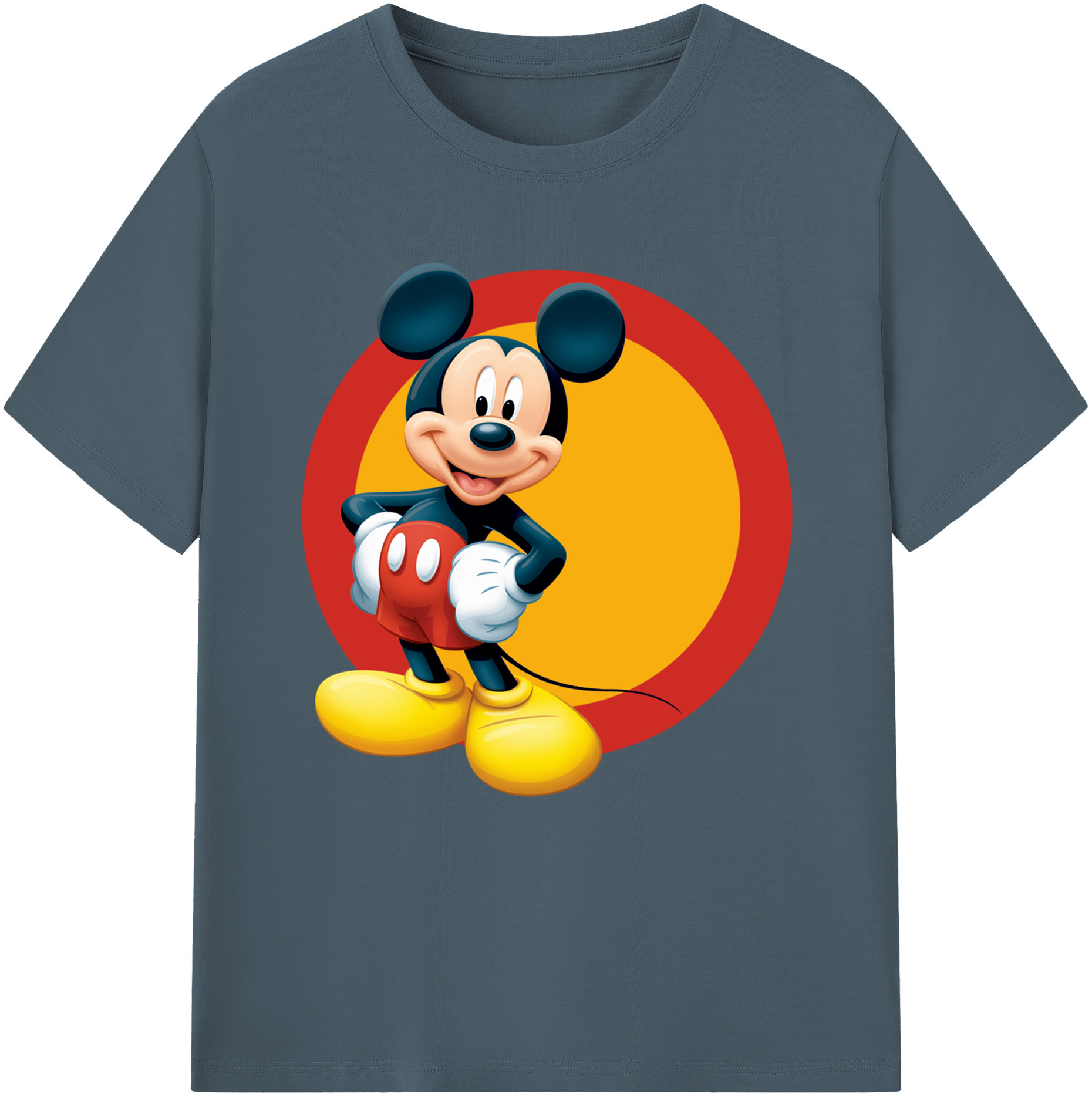（画像用） ミッキーマウス Mickey Mouse 綿100％半袖Tシャツ（フロントプリント）